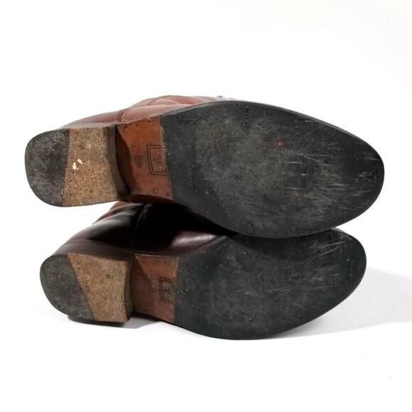 FRYE Melissa Whiskey Leather Button Lug Tall Boots Western Horse Gir Equestrian - Picture 8 of 12